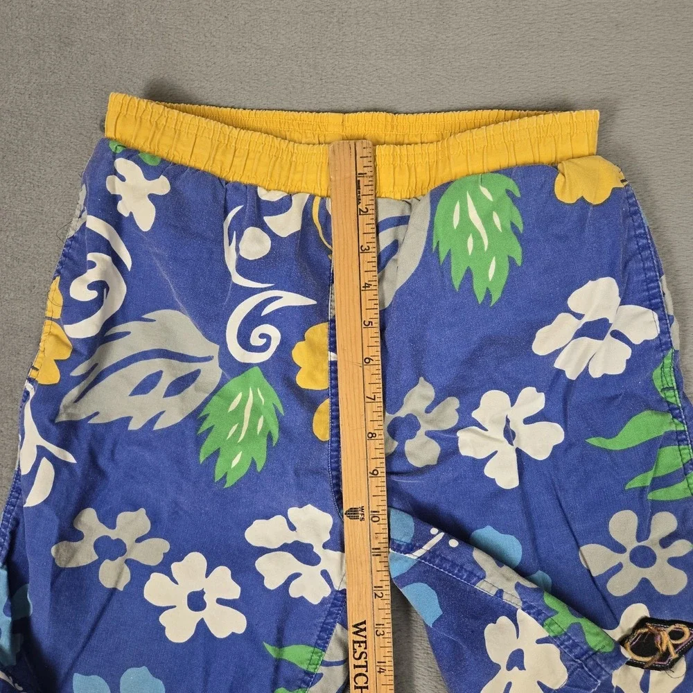 Vintage Ocean Pacific Board Shorts Boy's‎ Large Blue Floral Swim Trunks Y2k